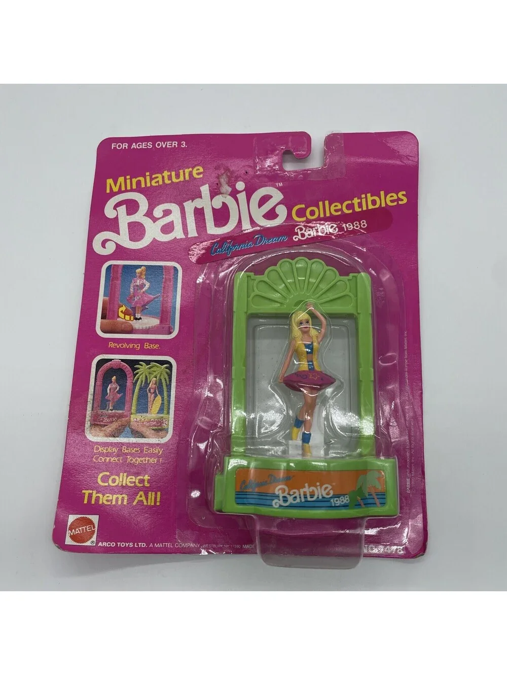 1988 1989 Mattel Miniature Barbie Collectibles California Dream Barbie #7478 NOS